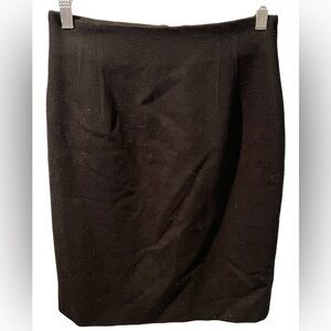 Rena Rowan for Saville Black Pure Wool Knee Length Skirt 8 petite